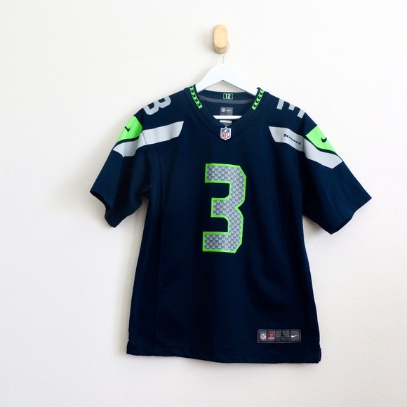 NEW! NIKE On Field NFL Seattle Seahawks Jersey RUSSELL WILSON # 3 SZ L (14-16) - Picture 2 of 9